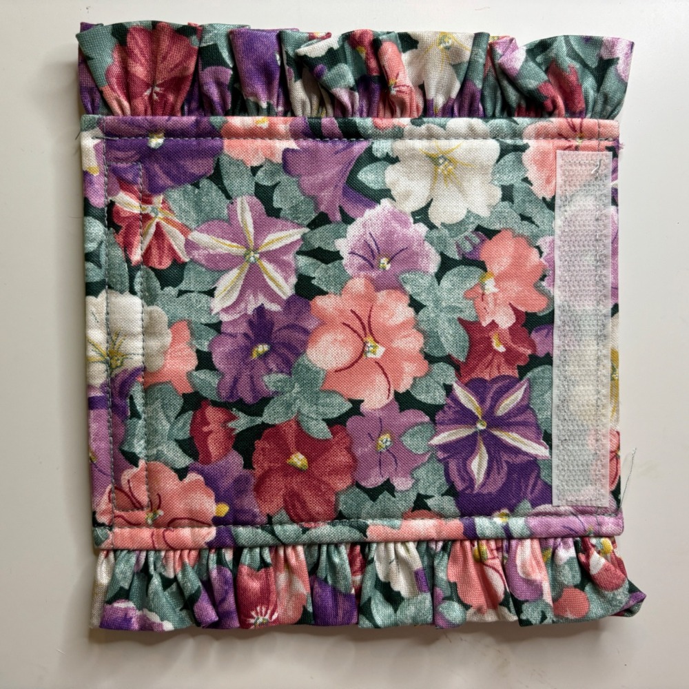 Longaberger Basket Handle Gripper Petunia Floral Ruffle Cotton 2190365
